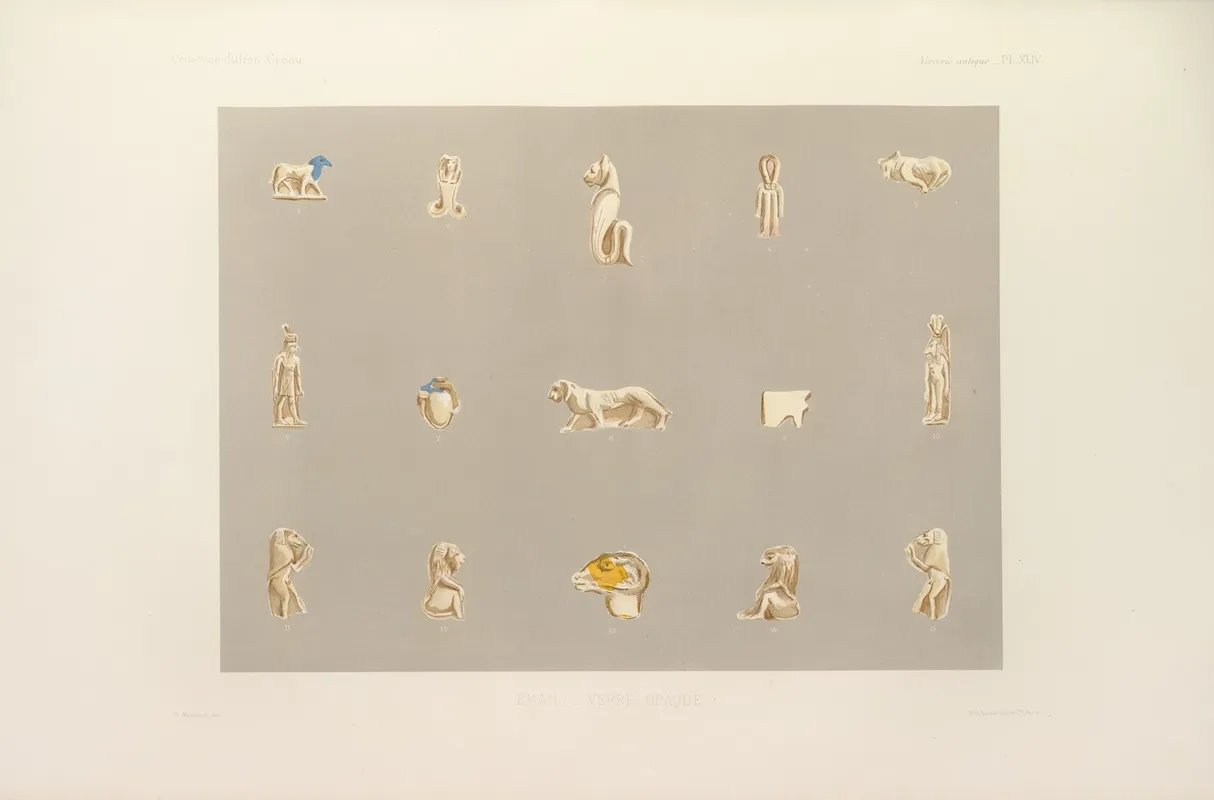 Collection Julien Greau Verrerie Antique Emaillerie Et Poterie Appartenant A M John Pierpont Morgan Pl 45 Wall Art by G. Massias - High-Resolution Digital Print