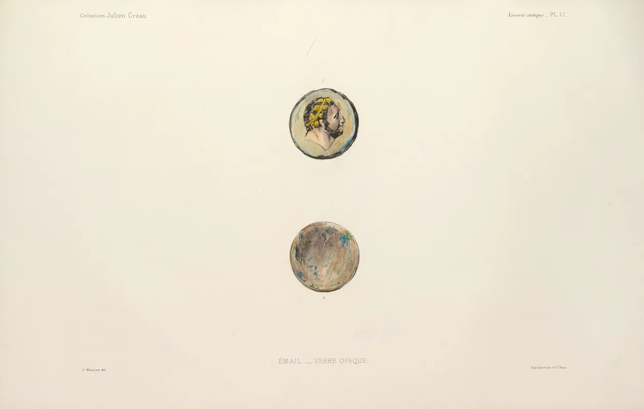 Collection Julien Greau Verrerie Antique Emaillerie Et Poterie Appartenant A M John Pierpont Morgan Pl 52 Wall Art by G. Massias - High-Resolution Digital Print