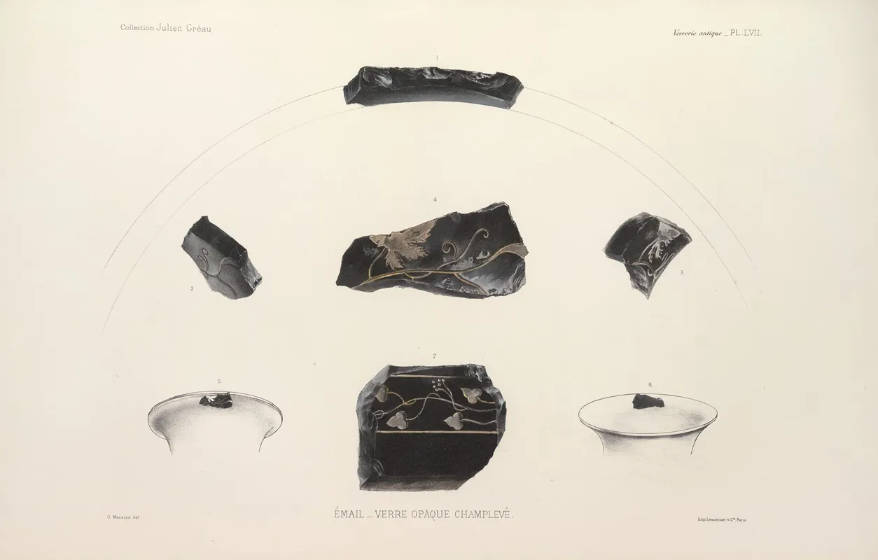 Collection Julien Greau Verrerie Antique Emaillerie Et Poterie Appartenant A M John Pierpont Morgan Pl 58 Wall Art by G. Massias - High-Resolution Digital Print