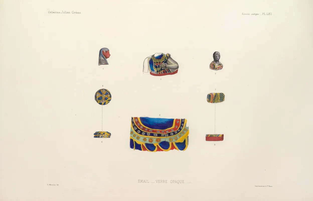 Collection Julien Greau Verrerie Antique Emaillerie Et Poterie Appartenant A M John Pierpont Morgan Pl 63 Wall Art by G. Massias - High-Resolution Digital Print