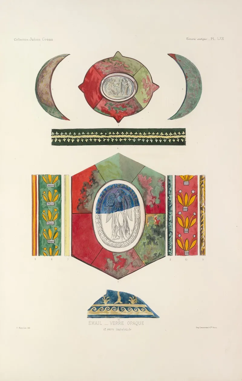 Collection Julien Greau Verrerie Antique Emaillerie Et Poterie Appartenant A M John Pierpont Morgan Pl 71 Wall Art by G. Massias - High-Resolution Digital Print