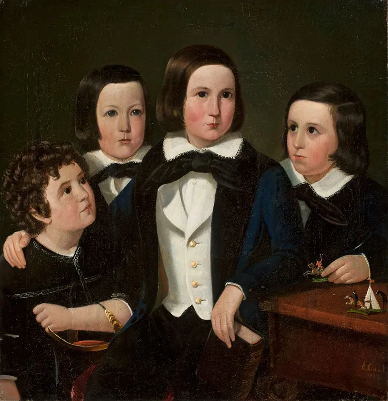 Collective Portrait Of The Eggel Brothers Herman Franz August And Edgar Wall Art by A. Gaal - High-Resolution Digital Print