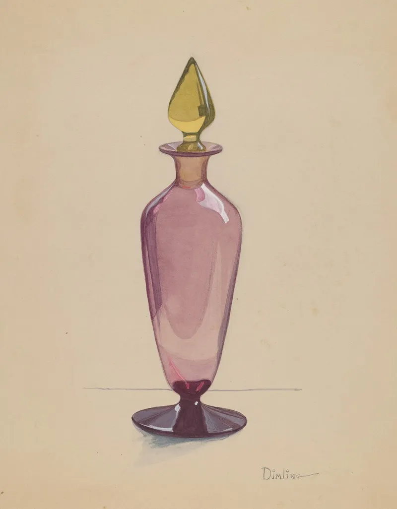 Cologne Bottle Wall Art by Elizabeth Dimling - High-Resolution Digital Print