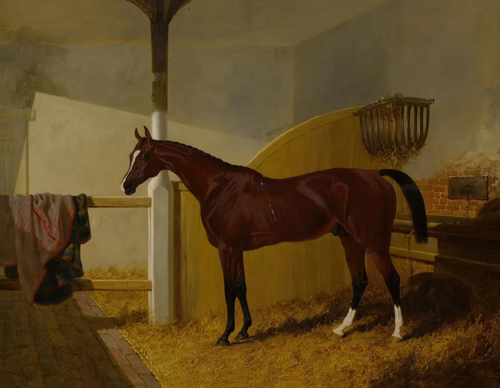 Colonel Peels Orlando In A Stable Wall Art by John Frederick Herring Snr. - High-Resolution Digital Print
