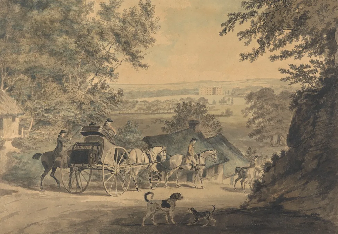 Colonel Thornton Driving Tandem On His Sporting Tour Of Scotland Wall Art by George Garrard - High-Resolution Digital Print