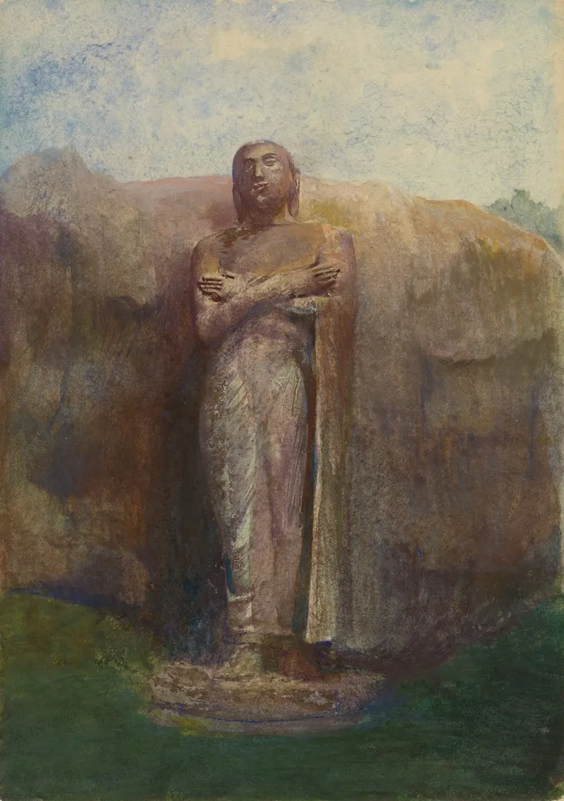 Colossal Statue Of Ananda Near The Ruined City Of Pollanarua Ceylon Wall Art by John La Farge - High-Resolution Digital Print