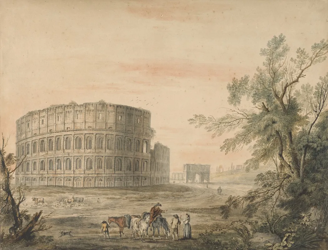 Colosseum Rome With Arch To The Left Wall Art by George Robertson - High-Resolution Digital Print