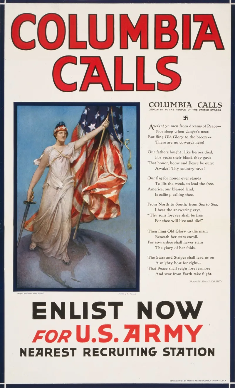 Columbia Calls Enlist Now For U S Army Wall Art by Vincent Aderente - High-Resolution Digital Print