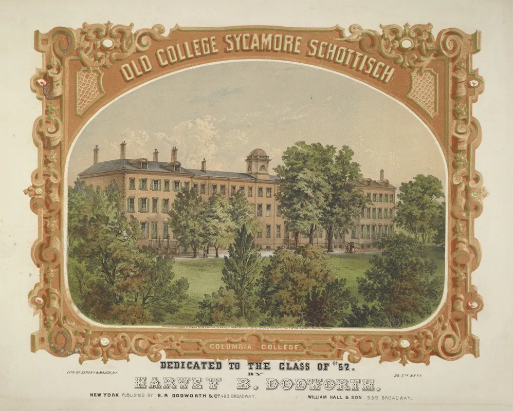 Columbia College Dedicated To The Class Of 52 By Harvey B Dodworth Wall Art by Sarony, Major & Knapp Lith. - High-Resolution Digital Print