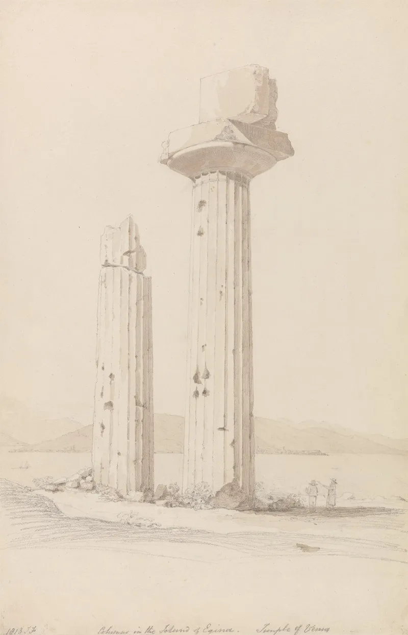 Columns In The Island Of Aegina Temple Of Venus