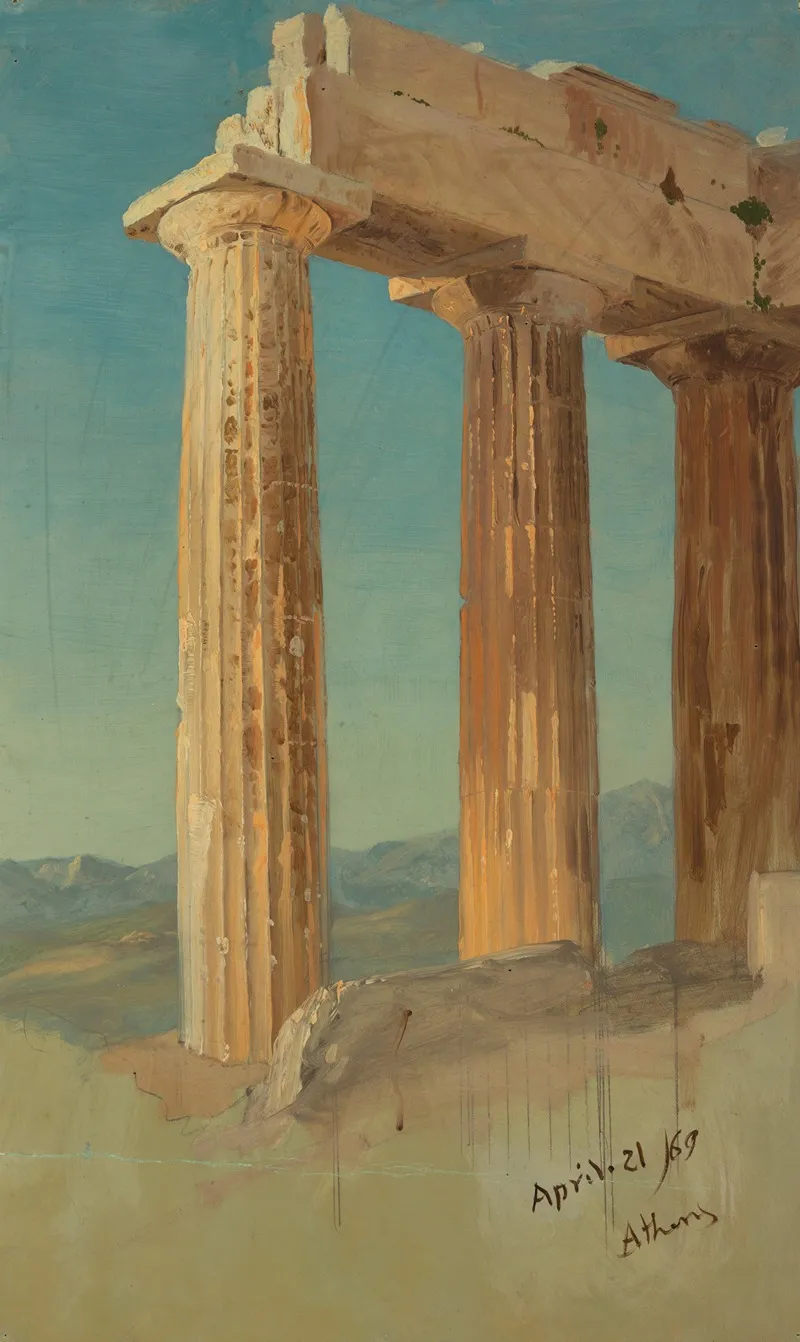 Columns Of The Parthenon Athens Wall Art by Frederic Edwin Church - High-Resolution Digital Print
