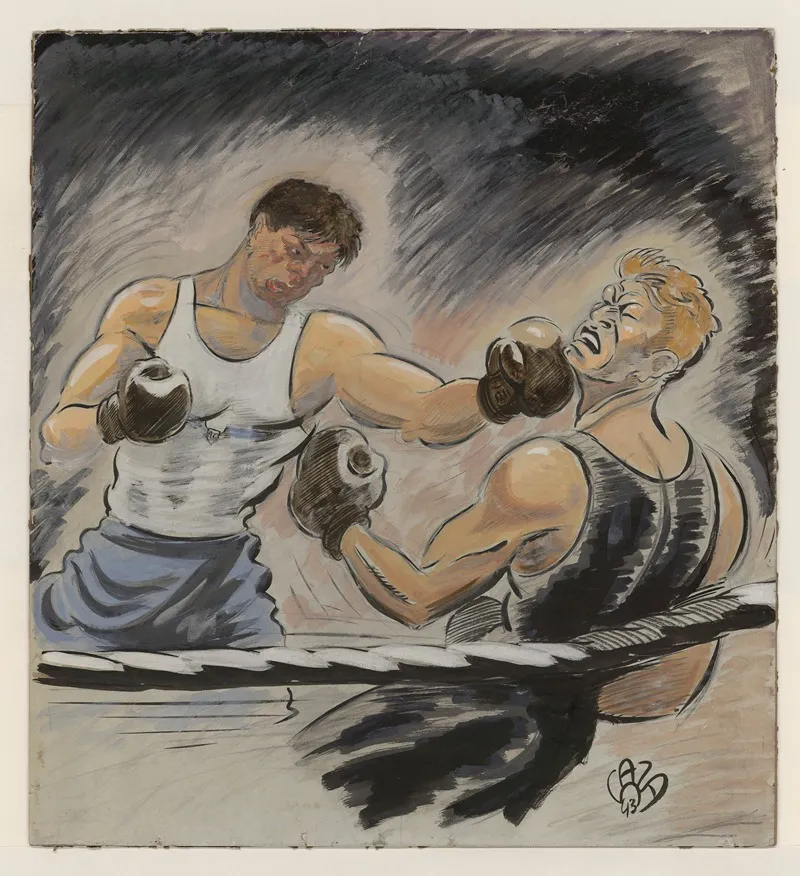 Combat De Boxe Wall Art by André Caza - High-Resolution Digital Print
