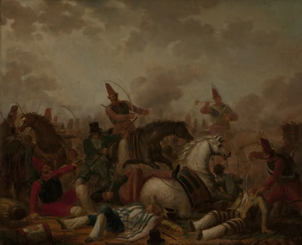 Combate De Caballeria En La Epoca De Rosas 2 Wall Art by Carlos Morel - High-Resolution Digital Print