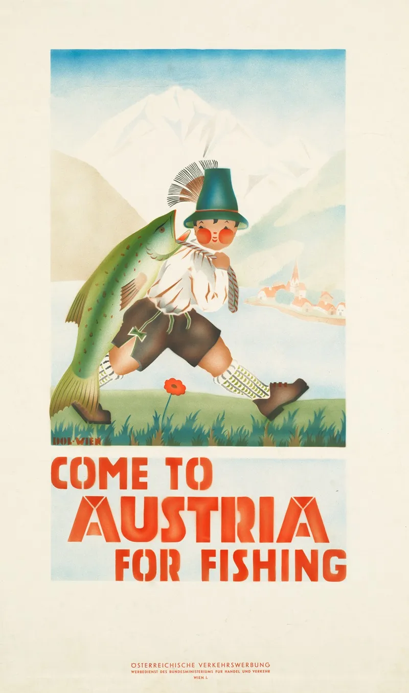 Come To Austria For Fishing Wall Art by Anonymous - High-Resolution Digital Print