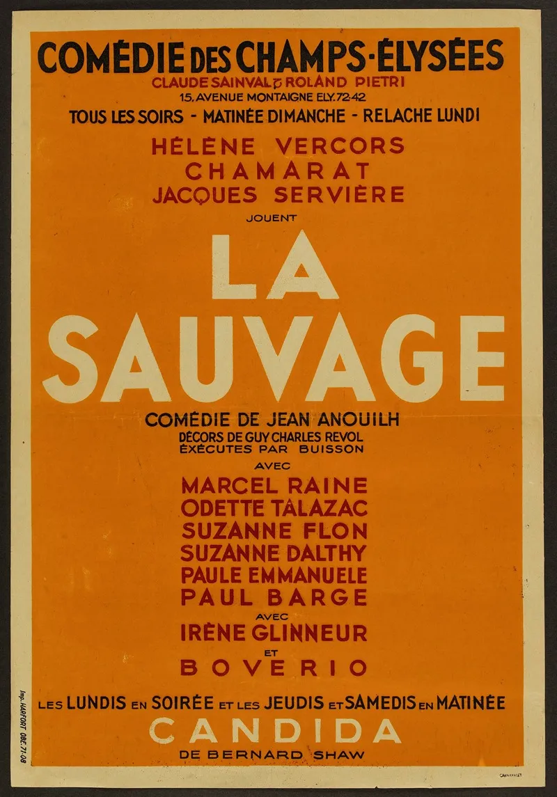 Comedie Des Champs Elysees La Sauvage