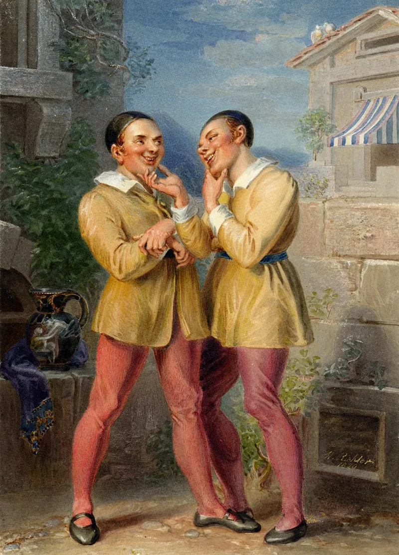 Comedy Of Errors Two Dromios Wall Art by Henry James Richter - High-Resolution Digital Print
