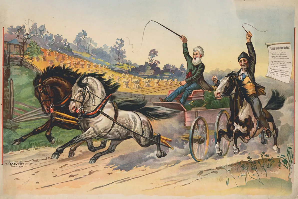Comin Home From The Fair Wall Art by Calvert Litho. Co - High-Resolution Digital Print