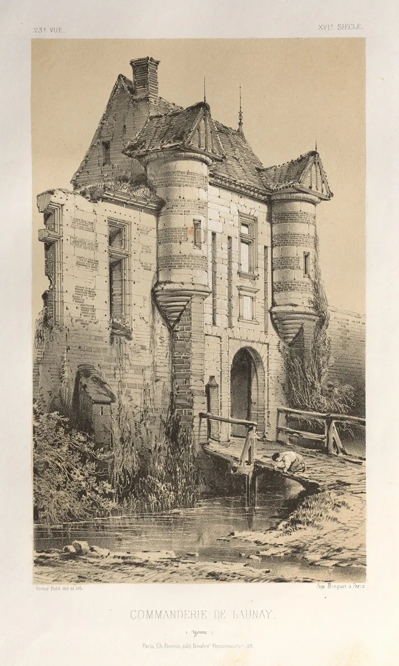 Commanderie De Launay Yonne Wall Art by Victor Petit - High-Resolution Digital Print