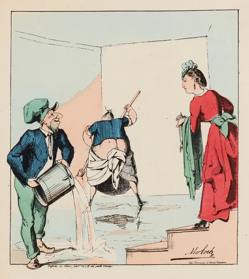 Comment Voulez Vous Que Je Traverse Le Vestibule Avec Toute Cette Eau La Wall Art by Moloch (Alphonse Hector Colomb) - High-Resolution Digital Print