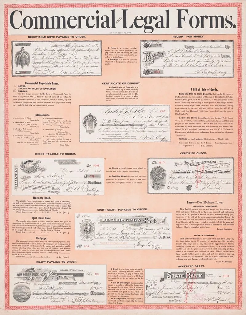 Commercial And Legal Forms Wall Art by R.O. Evans - High-Resolution Digital Print