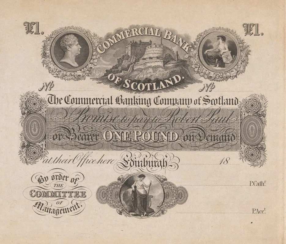 Commercial Bank Of Scotland One Pound Note Wall Art by Perkins &amp; Heath - High-Resolution Digital Print