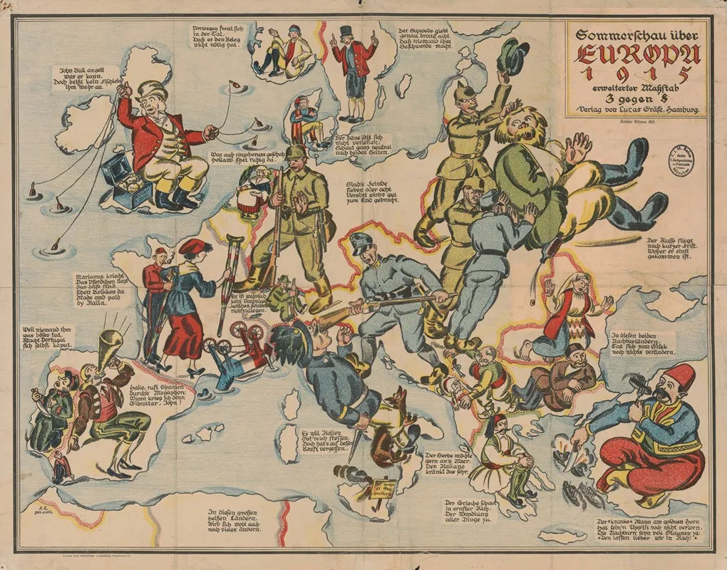 Commerschau Uber Europa 1915 Wall Art by Gebruder Ludeking - High-Resolution Digital Print