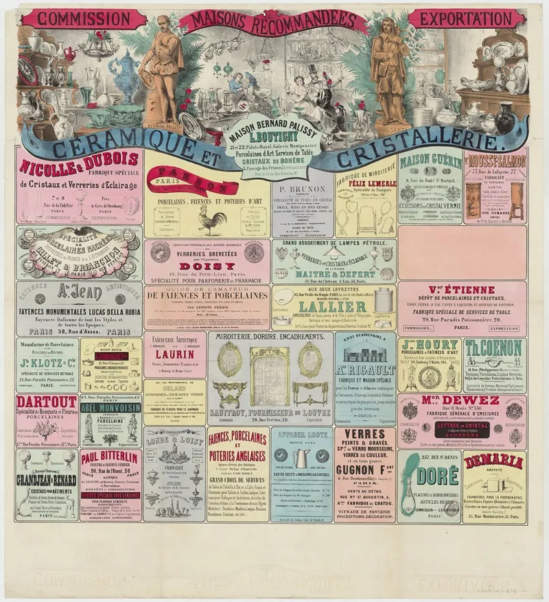 Commission Maisons Recommandees Exportation Ceramique Et Cristallerie Wall Art by Lith. Van Geleyn - High-Resolution Digital Print