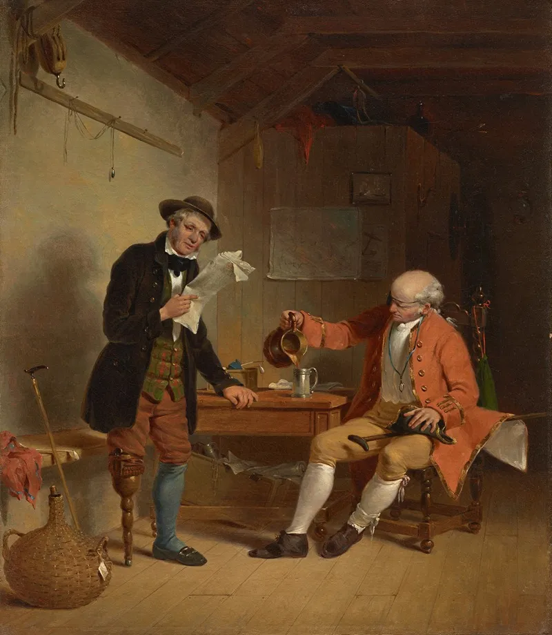 Commodore Trunnion And Jack Hatchway Wall Art by Francis William Edmonds - High-Resolution Digital Print