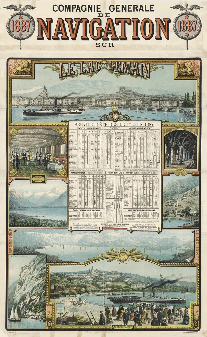 Compagnie Generale De Navigation Sur Le Lac Leman Wall Art by Vincent Blatter - High-Resolution Digital Print