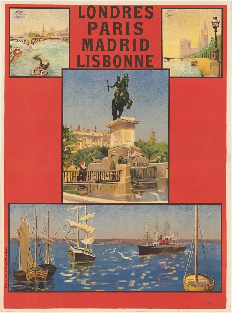 Compagnie Internationale Des Wagons Lits Londres Paris Madrid Lisbonne Wall Art by Imp. F. Champenois - High-Resolution Digital Print