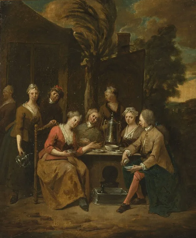 Company At The Table Wall Art by Jan Baptist Lambrechts - High-Resolution Digital Print