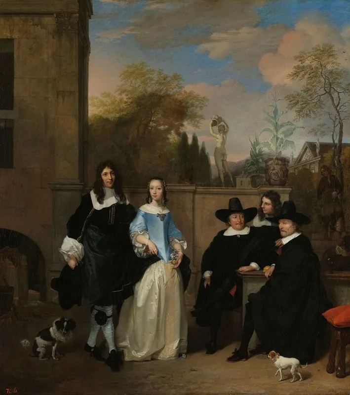 Company In A Garden Wall Art by Barend Graat - High-Resolution Digital Print