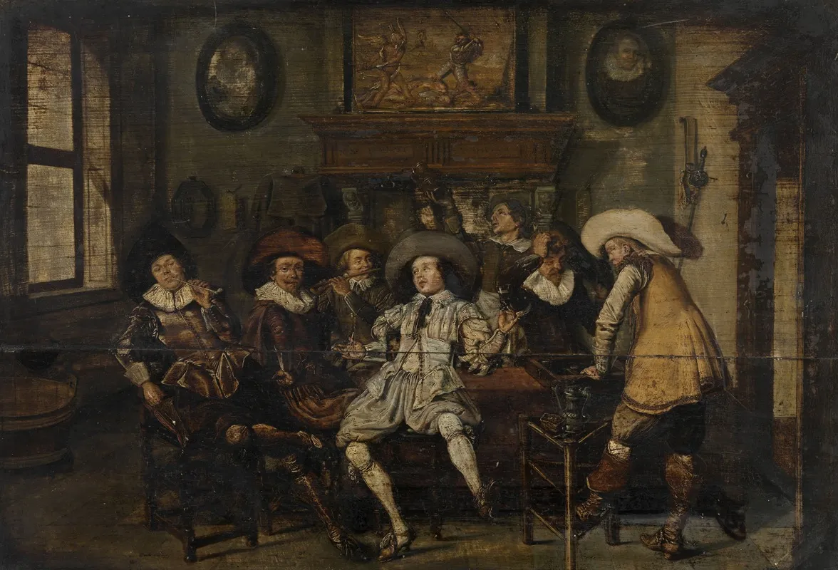 Company Making Music And Drinking In An Inn Wall Art by Dirck Hals - High-Resolution Digital Print