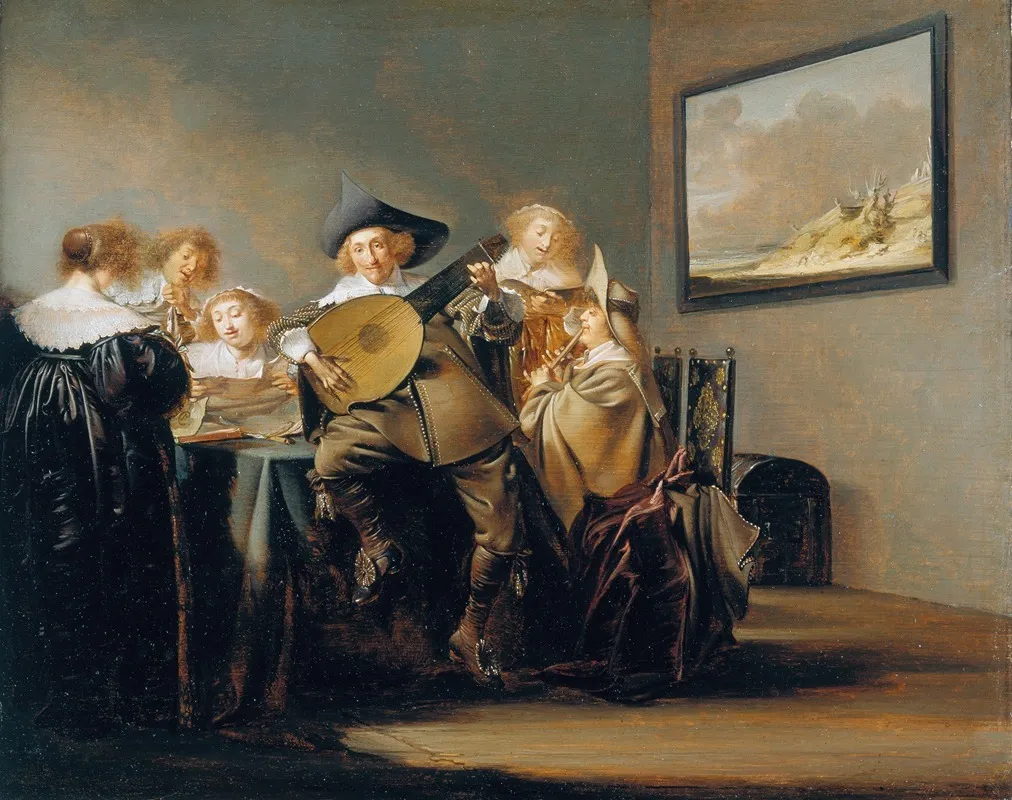 Company Of Music Makers Wall Art by Pieter Codde - High-Resolution Digital Print