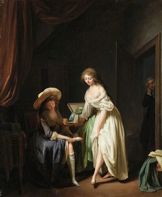 Comparing Little Feet Wall Art by Louis-Léopold Boilly - High-Resolution Digital Print
