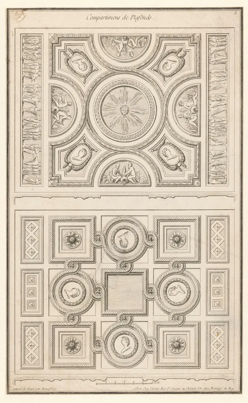 Compartimens De Plafonds Wall Art by Jean François de Neufforge - High-Resolution Digital Print