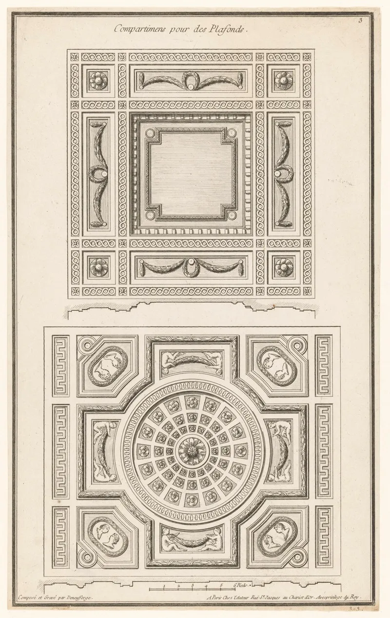 Compartimens Pour Des Plafonds Wall Art by Jean François de Neufforge - High-Resolution Digital Print