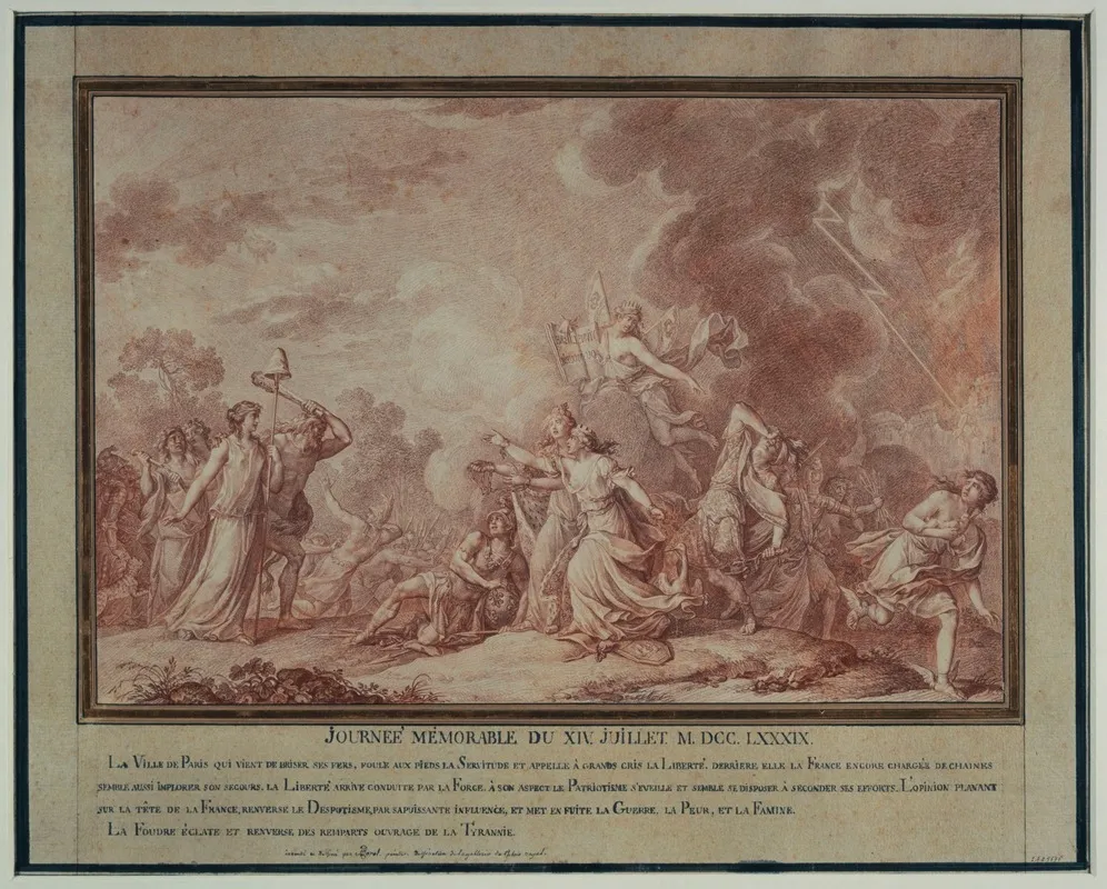 Composition Allegorique Relative Au 14 Juillet 1789 Wall Art by Antoine Borel - High-Resolution Digital Print