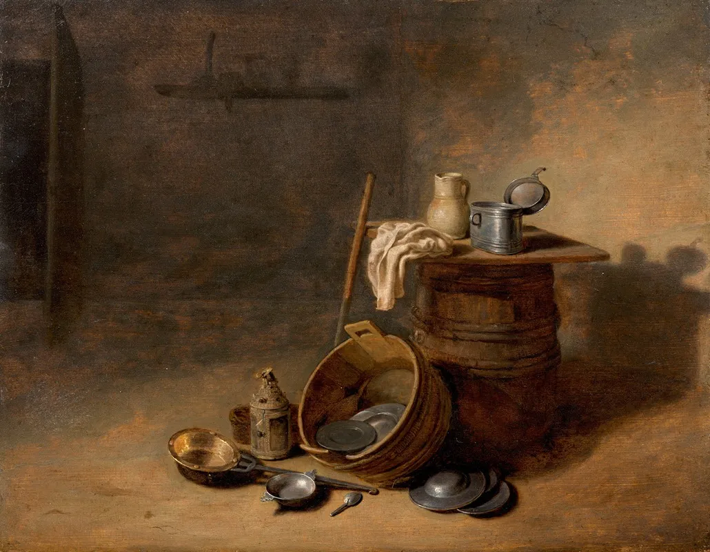 Composition Aux Cuivres Et Aux Plats Detain Wall Art by Pieter Van Den Bosch - High-Resolution Digital Print