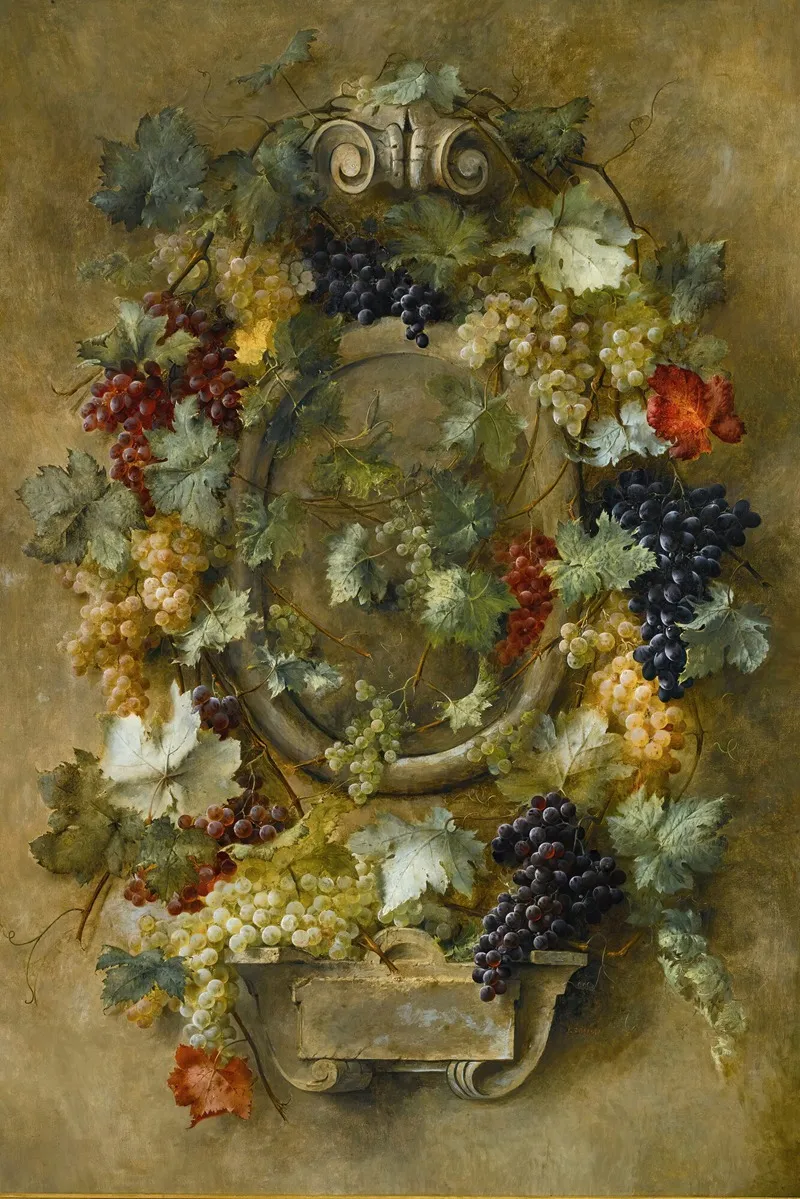Composition Aux Raisins De France Wall Art by Joseph-Eugène Gilbault - High-Resolution Digital Print