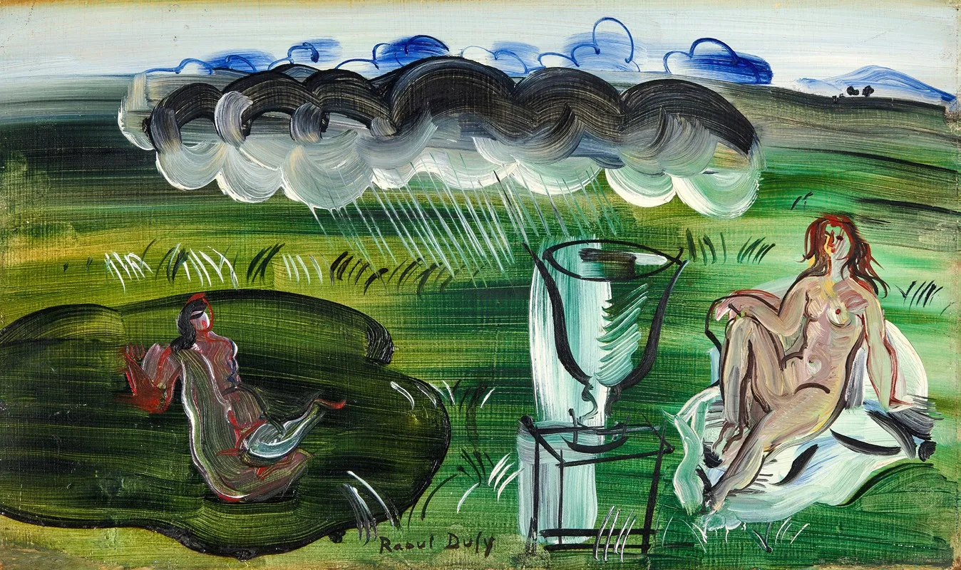 Composition Avec Vase Et Nus Wall Art by Raoul Dufy - High-Resolution Digital Print