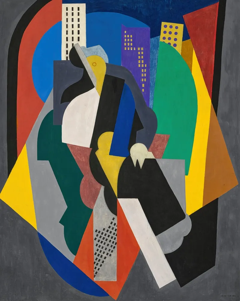 Composition Evocation Figuree Ou Sur Lavenue Wall Art by Albert Gleizes - High-Resolution Digital Print