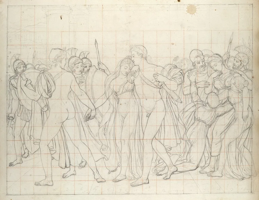 Composition Study For Castor And Pollux Freeing Helen 3 Wall Art by Joseph-Ferdinand Lancrenon - High-Resolution Digital Print