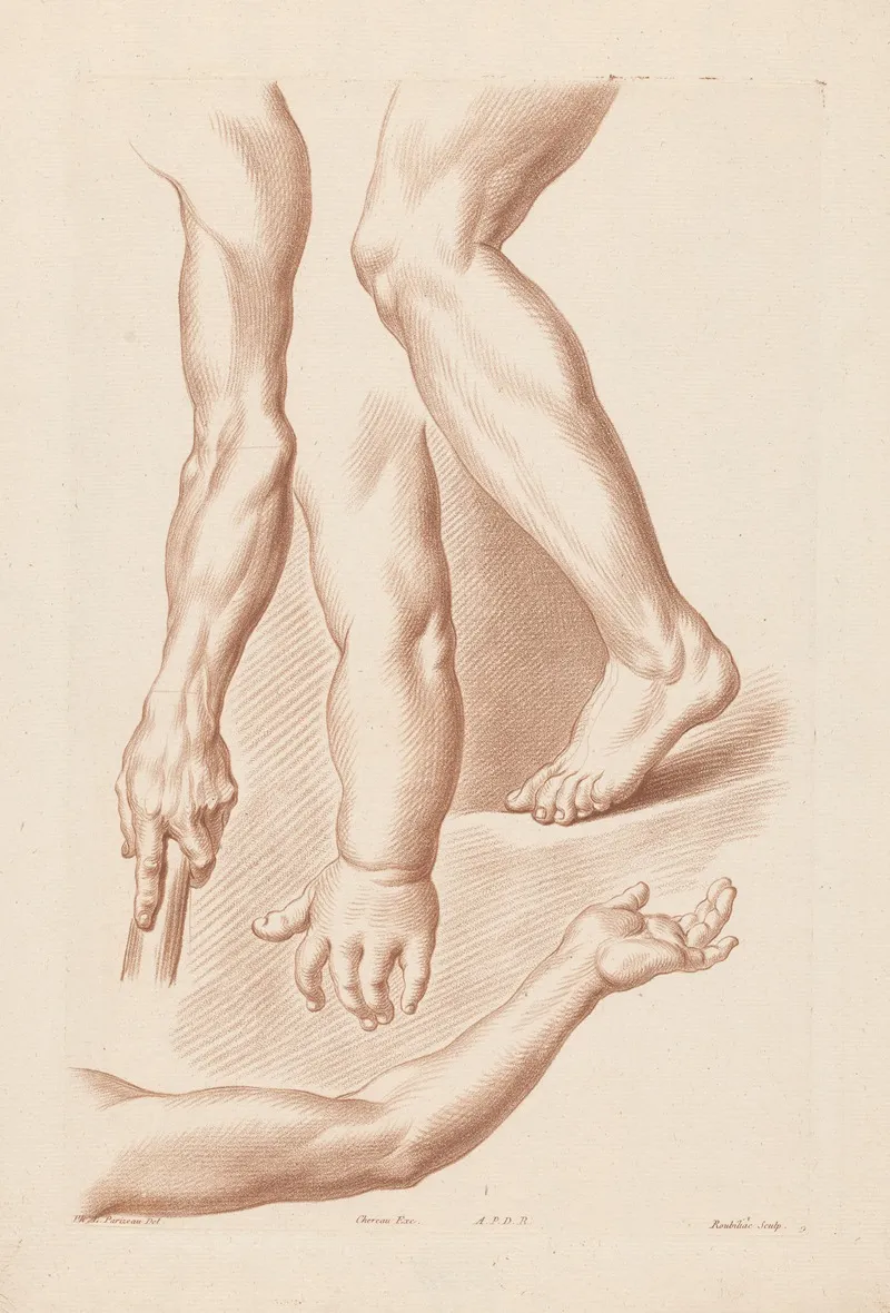 Composition With Arms And Legs Wall Art by Louis-François Roubiliac - High-Resolution Digital Print