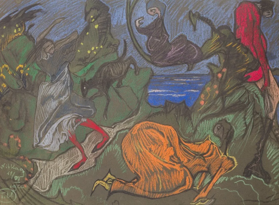 Composition With Figures Running Around