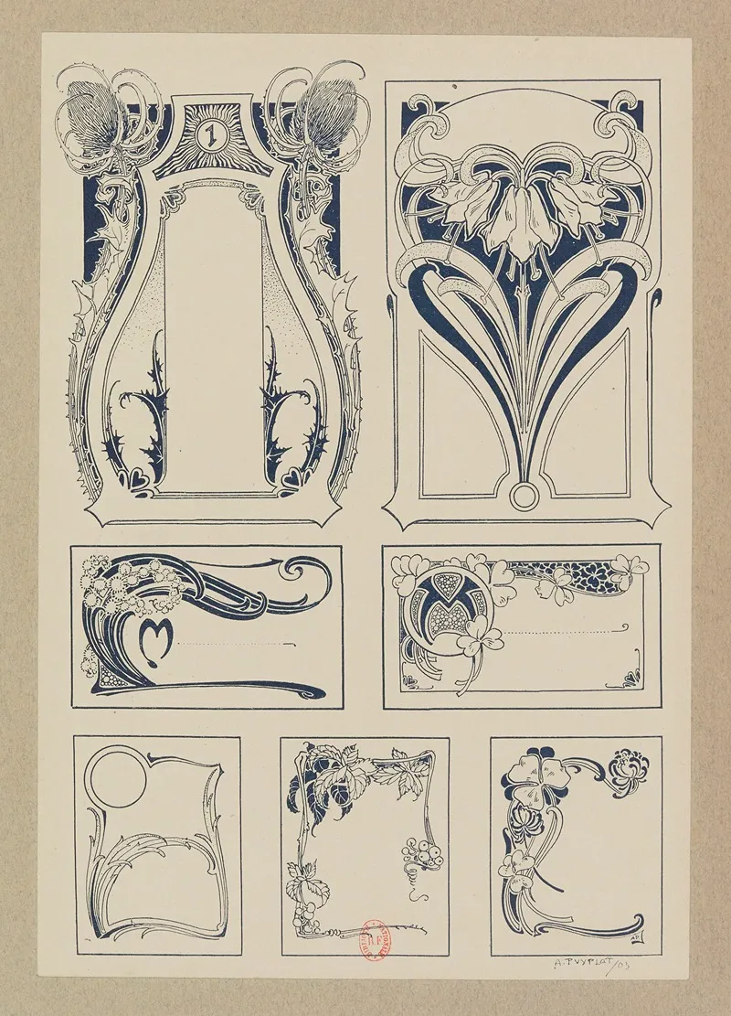 Compositions Ornementales Pour Le Cuir Et La Pyrogravure Pl 02 Wall Art by Henri Laurens (Editor) - High-Resolution Digital Print