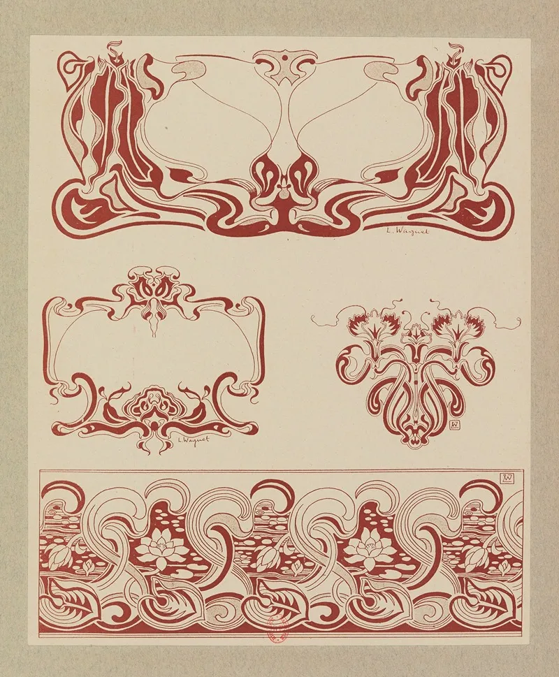 Compositions Ornementales Pour Le Cuir Et La Pyrogravure Pl 06 Wall Art by Henri Laurens (Editor) - High-Resolution Digital Print