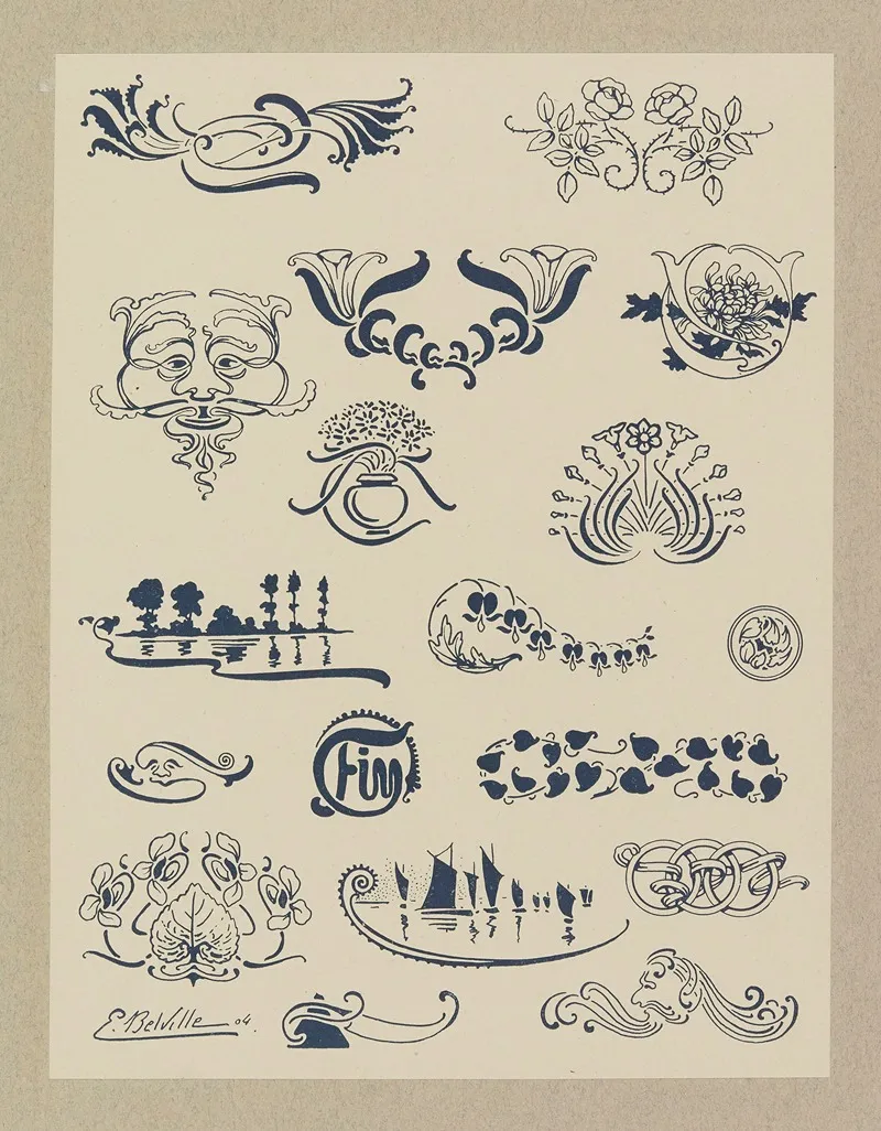 Compositions Ornementales Pour Le Cuir Et La Pyrogravure Pl 08 Wall Art by Henri Laurens (Editor) - High-Resolution Digital Print
