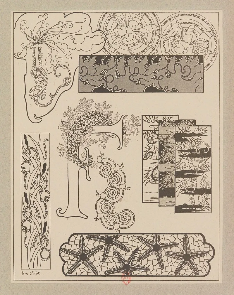 Compositions Ornementales Pour Le Cuir Et La Pyrogravure Pl 16 Wall Art by Henri Laurens (Editor) - High-Resolution Digital Print