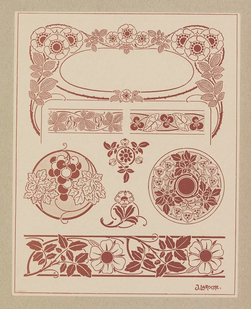 Compositions Ornementales Pour Le Cuir Et La Pyrogravure Pl 27 Wall Art by Henri Laurens (Editor) - High-Resolution Digital Print